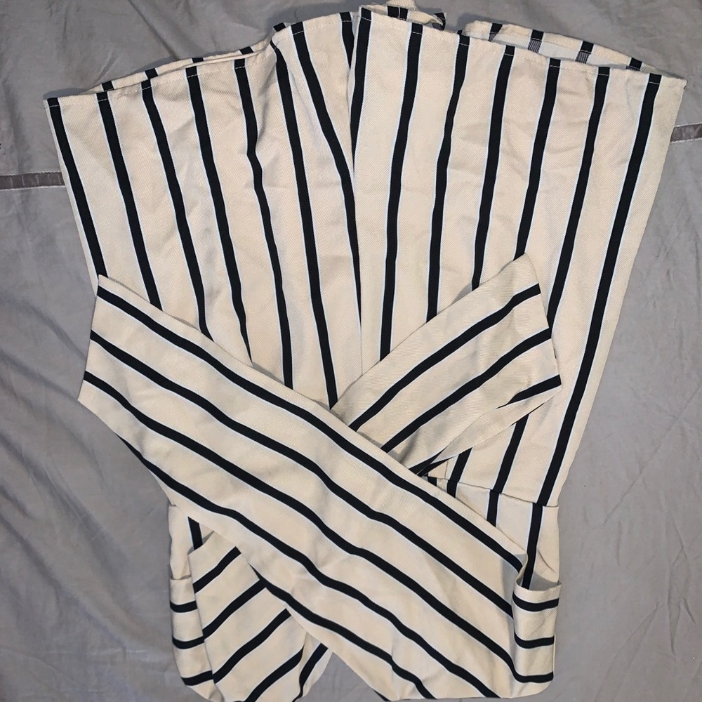 super cute bow tie stripe romper